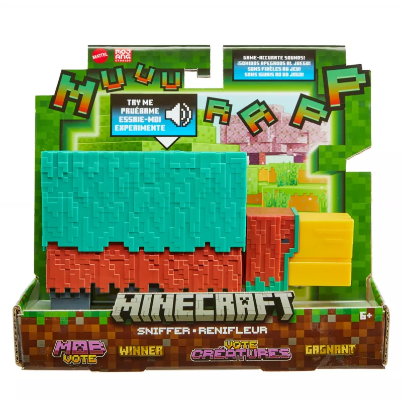 Minecraft Sniffer veiksmo figūrėlė su žaidimo garsais, 3,25 colio mastelio kolekcinis žaislas
