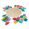 Fisher-Price medinė mandalos geometrinė dėlionė mažiems vaikams ir vaikams, 40 medinių detalių