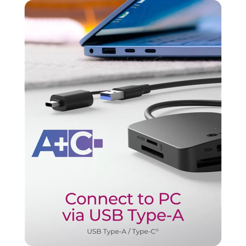 ICY BOX IB-CR302-CU3 kortelių skaitytuvas USB 3.2 Gen 1 (3.1 Gen 1) Type-A Juoda