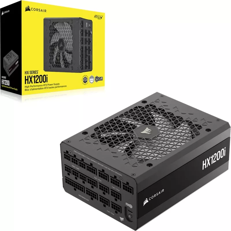 Maitinimo blokas CORSAIR HX1200 1200 W ATX 24 kontaktų pilnai modulinis 80 PLUS Platinum juodas 14 cm ventiliatorius