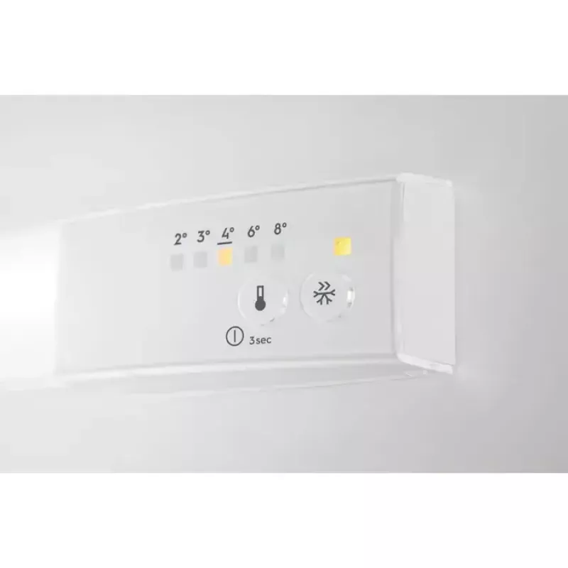 Įmontuojamas kombinuotas šaldytuvas Electrolux LFB3AE82R — 93 l bendras, 16 l viršutinis šaldiklis, jutiklinis valdymas, keičiamos durys, balta