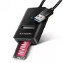 SSD dėklas AXAGON ADM2-AM USB-A 10 Gbps vienam M.2 NVMe/SATA diskui, USB 3.2 Gen 2, 10 cm laidas, juodas
