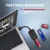 SSD dėklas AXAGON ADM2-AM USB-A 10 Gbps vienam M.2 NVMe/SATA diskui, USB 3.2 Gen 2, 10 cm laidas, juodas