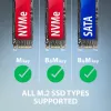 SSD dėklas AXAGON ADM2-AM USB-A 10 Gbps vienam M.2 NVMe/SATA diskui, USB 3.2 Gen 2, 10 cm laidas, juodas