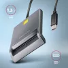 Kortelių skaitytuvas Axagon CRE-SM3TC USB 2.0 Type-C Pilka SmartMedia