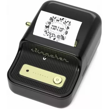 Etikečių spausdintuvas NIIMBOT B21S Juodas — kompaktiškas Bluetooth ritininis spausdintuvas, 50 mm spausdinimo plotis, 60 mm/s, Li-Ion 1200 mAh
