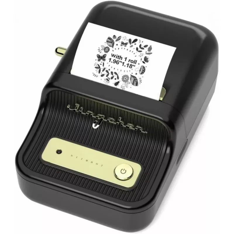 Etikečių spausdintuvas NIIMBOT B21S Juodas — kompaktiškas Bluetooth ritininis spausdintuvas, 50 mm spausdinimo plotis, 60 mm/s, Li-Ion 1200 mAh