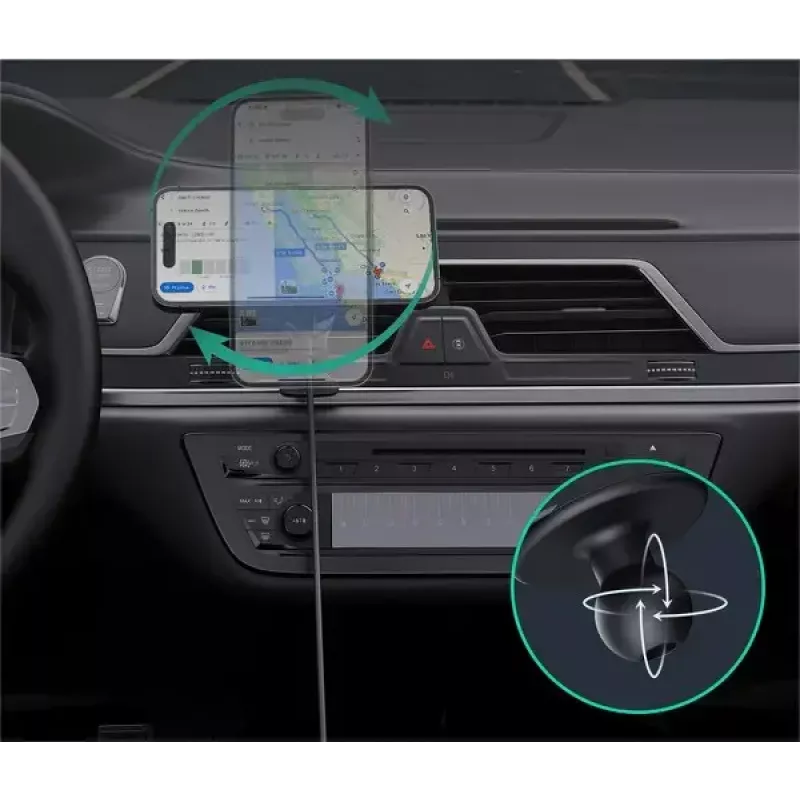 Aukey belaidis įkrovimo laikiklis HD-MC13A „MagSafe“ suderinamas ventiliacijos angų automobilio laikiklis, skirtas „iPhone“, 15 W belaidis įkrovimas