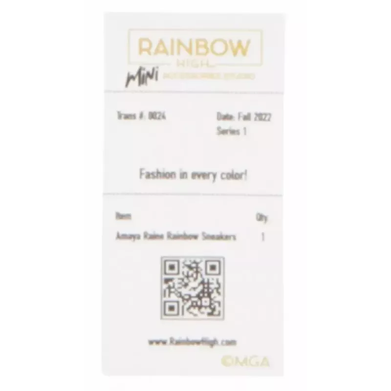 Demonstracinė pakuotė Mga Accessories Rainbow High bateliai, 27 vnt. — įvairūs lėlių batų aksesuarai