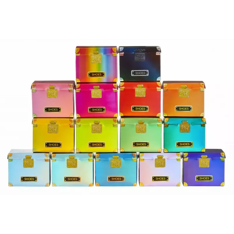 Demonstracinė pakuotė Mga Accessories Rainbow High bateliai, 27 vnt. — įvairūs lėlių batų aksesuarai