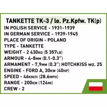 Cobi Blocks Tankette TK-3 konstruktoriaus rinkinys — 323 detalės