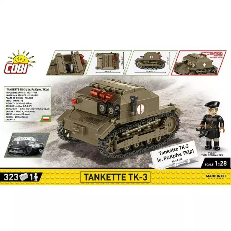 Cobi Blocks Tankette TK-3 konstruktoriaus rinkinys — 323 detalės