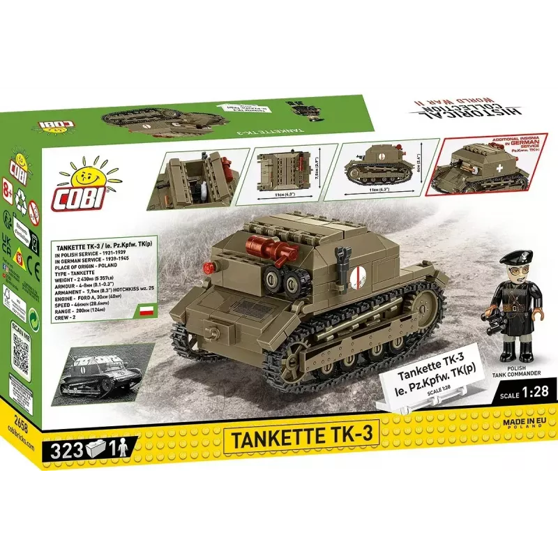 Cobi Blocks Tankette TK-3 konstruktoriaus rinkinys — 323 detalės