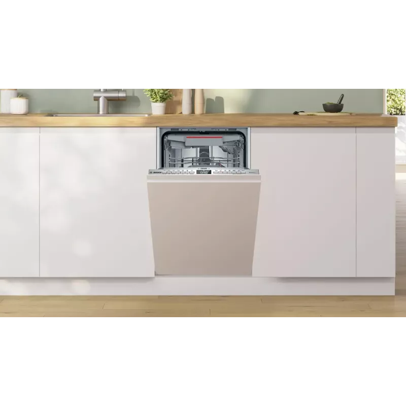 Įmontuojama indaplovė Bosch Serie 4 SPV4HMX49E — Slimline 45 cm, 10 komplektų, 44 dB, 6 programos