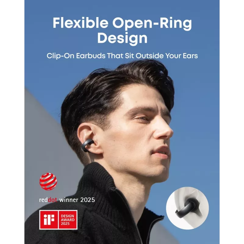 ANKER ausinės - Soundcore Aeroclip - Juoda