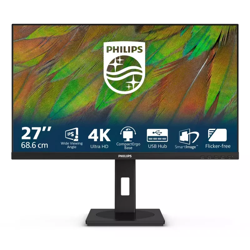 Philips 3000 serijos 27B1N3800/00 kompiuterio monitorius 68,6 cm (27 colių) 3840 x 2160 pikselių 4K Ultra HD LCD juodas