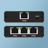 Ethernet skirstytuvas QOLTEC 52294 1x3 RJ45 su USB-C maitinimo įvestimi