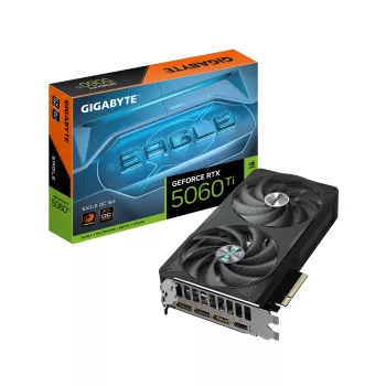 GIGABYTE GeForce RTX 5060 Ti EAGLE OC 16G vaizdo plokštė - 16 GB GDDR7, 128 bitų, PCI-E 5.0, 2617 MHz šerdies dažnis, 3 x DisplayPort, 1 x HDMI, GV-N506TEAGLE OC-16GD