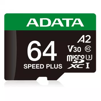 MicroSDXC kortelė ADATA Speed Plus 64GB UHS 3 klasė Modelis UD64GUI3V30A2SP-RA1