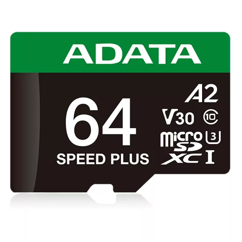 MicroSDXC kortelė ADATA Speed Plus 64GB UHS 3 klasė Modelis UD64GUI3V30A2SP-RA1