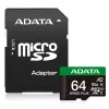 MicroSDXC kortelė ADATA Speed Plus 64GB UHS 3 klasė Modelis UD64GUI3V30A2SP-RA1