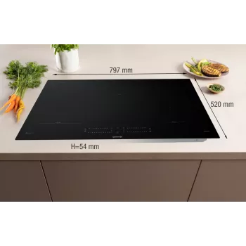 Gorenje Indukcinė kaitlentė GI8432BSCWF, juoda, įmontuojama, 60 cm, zoninė indukcinė kaitlentė, stiklo keramika, 4 zonos
