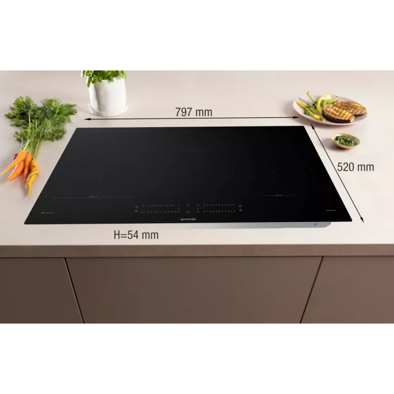 Gorenje Indukcinė kaitlentė GI8432BSCWF, juoda, įmontuojama, 60 cm, zoninė indukcinė kaitlentė, stiklo keramika, 4 zonos