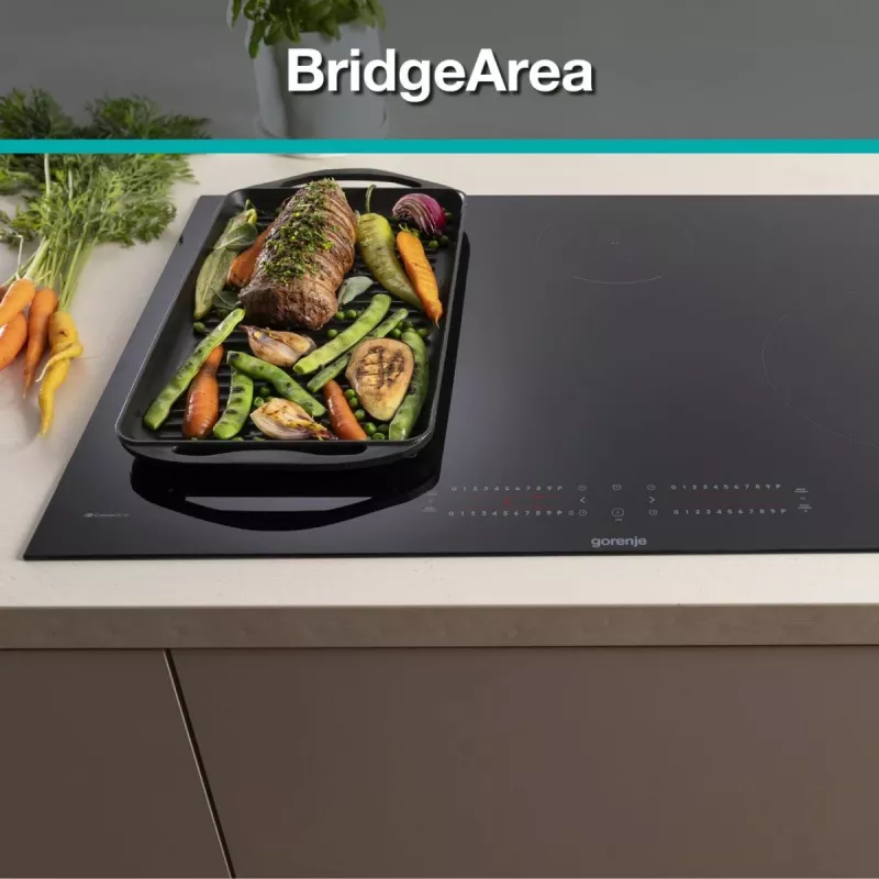 Gorenje Indukcinė kaitlentė GI8432BSCWF, juoda, įmontuojama, 60 cm, zoninė indukcinė kaitlentė, stiklo keramika, 4 zonos