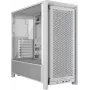 PC korpusas CORSAIR FRAME 4000D RS Midi Tower White — ATX, grūdintas stiklas, 3x120 mm priekiniai ventiliatoriai, palaiko 360/240/140 mm radiatorius