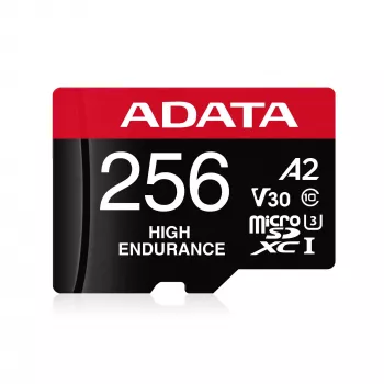 „MicroSDXC“ atminties kortelė ADATA 256 GB AUSDX256GUI3V30SHA2-RA1 UHS-I Class 10 V30 (skaitymo 100 MB/s, rašymo 80 MB/s) su SD adapteriu