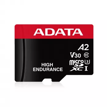 MicroSDXC atminties kortelė ADATA 64GB UHS‑I U3 V30 Class 10 — 100/80 MB/s (juoda/raudona)