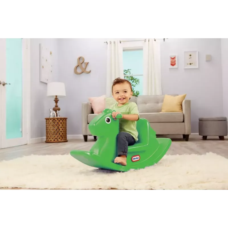 Žaislas ant ratukų Little Tikes Ricking Horse 174209E3 žalios citrinos spalvos – mažylio supamasis žaislas skirtas žaisti patalpose