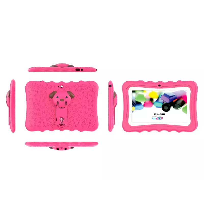 Planšetinis kompiuteris BLOW KidsTAB7 V2, 7" 1280x800, A133 1,5 GHz, 4 GB RAM, 32 GB, Android 14, su dėklu, rožinis