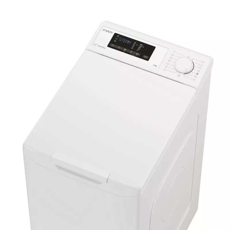 Candy TCAS265D3-S skalbimo mašina, įkraunama iš viršaus, 6 kg, 1200 aps./min., balta