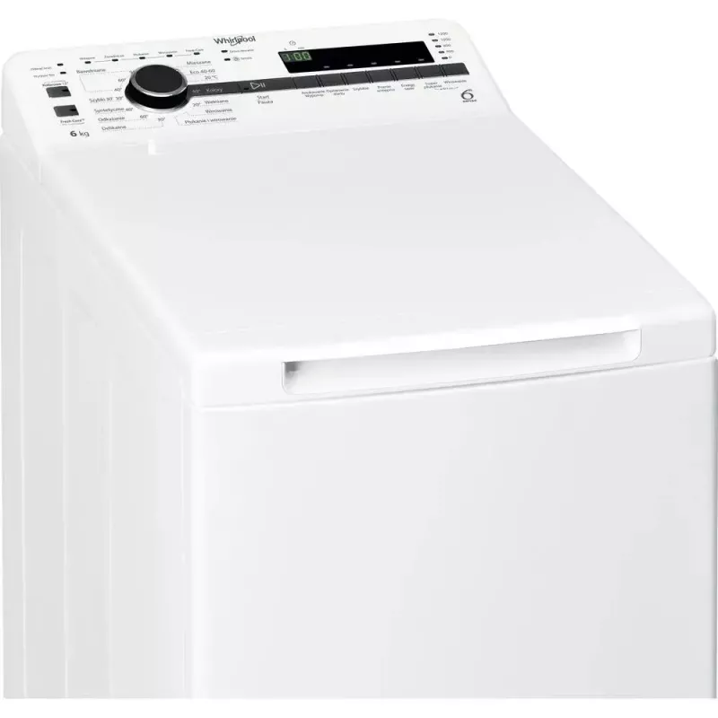 Whirlpool NTDLR 6240SS PL/N skalbimo mašina, užkraunama iš viršaus, 6 kg, 1151 aps./min., balta