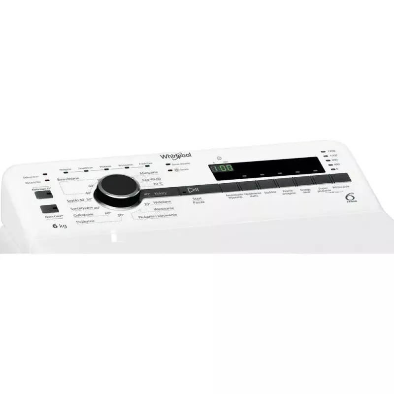 Whirlpool NTDLR 6240SS PL/N skalbimo mašina, užkraunama iš viršaus, 6 kg, 1151 aps./min., balta