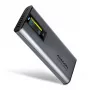 Axagon EEM2-SD2 USB-C 10Gbps - M.2 NVMe & SATA SSD Dėžutė Su Ekranu