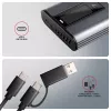 Axagon EEM2-SD2 USB-C 10Gbps - M.2 NVMe & SATA SSD Dėžutė Su Ekranu