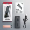 Axagon EEM2-SD2 USB-C 10Gbps - M.2 NVMe & SATA SSD Dėžutė Su Ekranu