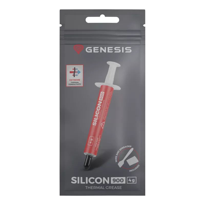 GENESIS Silicon 900, terminė pasta, Pilka, 250 °C, -50 °C, 12.8 W/m·K, 2.8 g/cm³