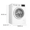Priekinio įkrovimo skalbimo mašina Bosch WAN2405MPL, 7 kg, 1200 aps./min, A energijos klasė, LED ekranas, balta