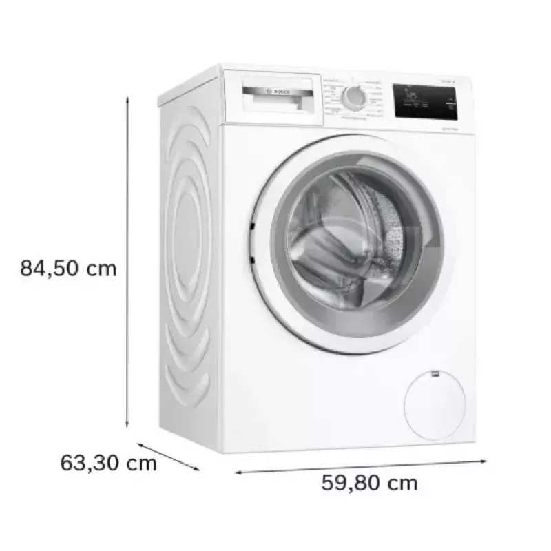 Priekinio įkrovimo skalbimo mašina Bosch WAN2405MPL, 7 kg, 1200 aps./min, A energijos klasė, LED ekranas, balta