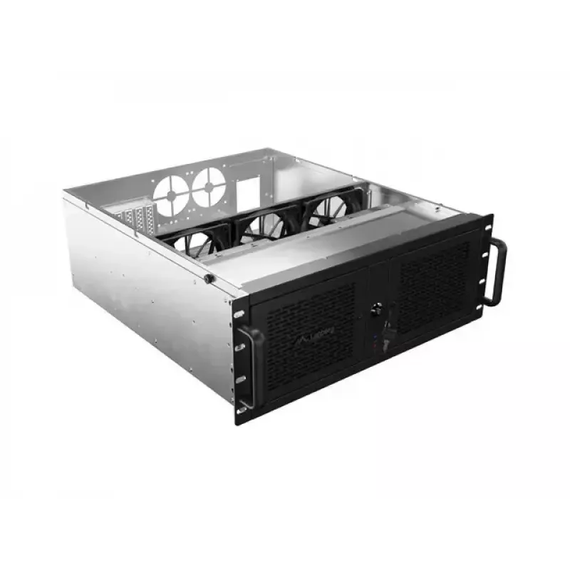 Lanberg 4U serverio korpusas SC01-5204-12B, juodas, 5 ventiliatoriai, skirtas 19 colių stovui