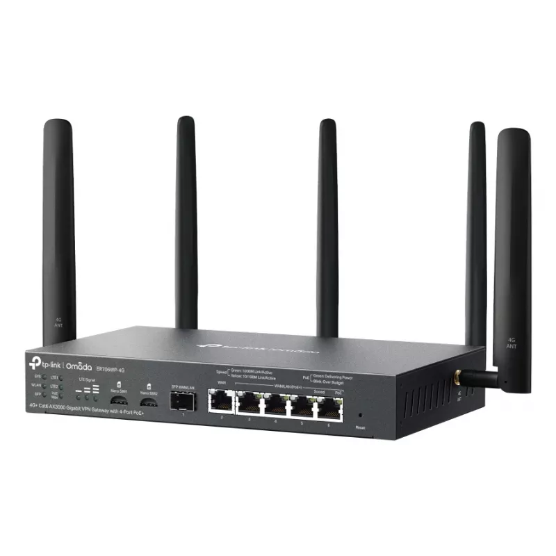 TP-Link ER706WP-4G belaidis maršruto parinktuvas Gigabit Ethernet Dviejų juostų (2,4 GHz / 5 GHz) Juodas