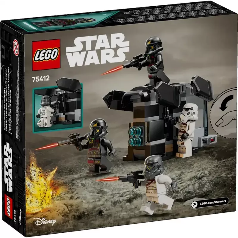 Konstruktorius LEGO Star Wars rinkinys 75412 Death Trooper Night Trooper, 119 dalių, 4 minifigūrėlės, modelis 60×90×70 mm