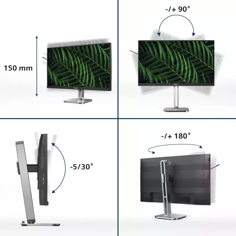 Philips 5000 serijos 24B2G5200/00 kompiuterio monitorius 60,5 cm (23,8 col.) 1920 x 1080 pikselių Full HD LCD Antracito