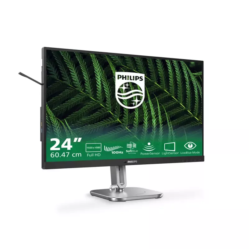 Philips 5000 serijos 24B2G5200/00 kompiuterio monitorius 60,5 cm (23,8 col.) 1920 x 1080 pikselių Full HD LCD Antracito