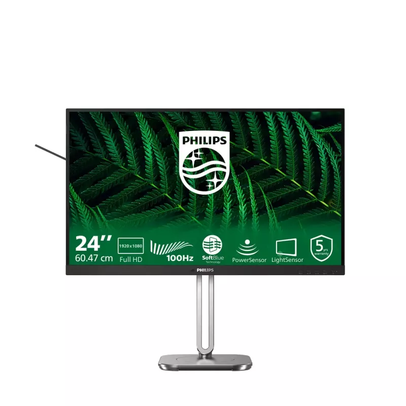 Philips 5000 serijos 24B2G5200/00 kompiuterio monitorius 60,5 cm (23,8 col.) 1920 x 1080 pikselių Full HD LCD Antracito