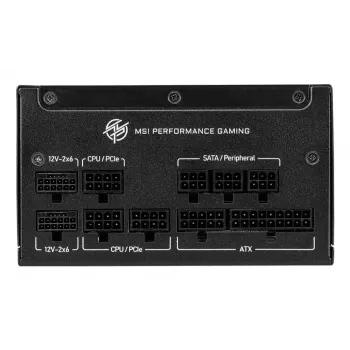 MSI MPG A1250GS PCIE5 maitinimo blokas 1250 W 20+4 kontaktų ATX ATX juodas