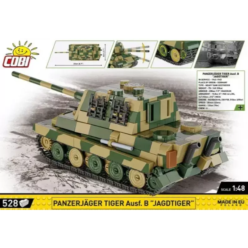 Cobi Panzerjäger Tiger Ausf. B Jagdtiger 1:35 mastelio modelio rinkinys